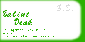 balint deak business card