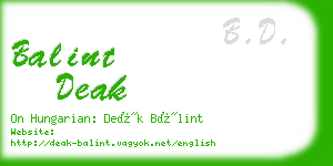 balint deak business card